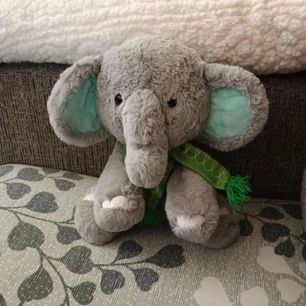 ANIMAL ADVENTURE  GRAY ELEPHANT SOFT PLUSH TOY 11"  STUFFED ANIMAL